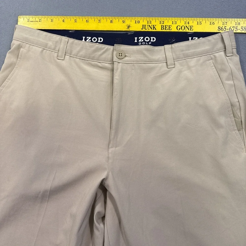 IZOD GOLF Mens Pants  Tan Straight Leg Performance Stretch 36X34